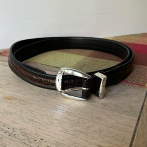 Brighton Leather and Faux Crock Men’s Belt (48 in)
